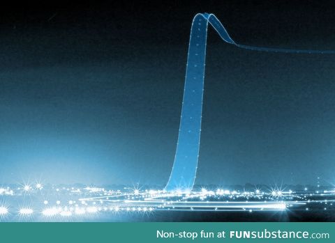 Long Exposure of an Airliner Lifting Off