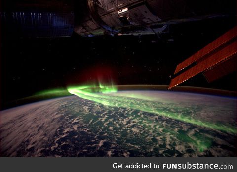 How the northern lights look like from space