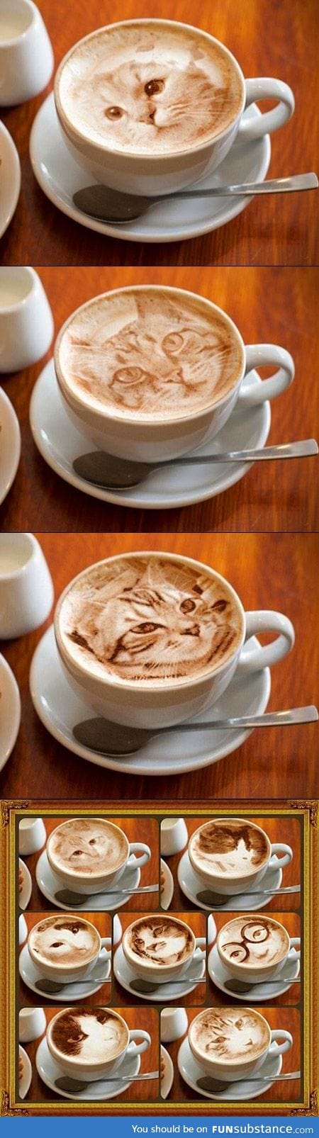 Cats always be getting into my latte...