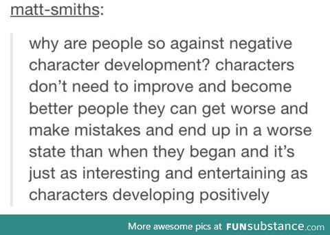 Negative character development