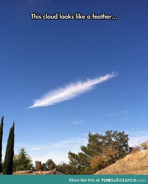 A solitary cirrus cloud