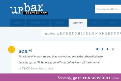 Urban dictionary wins