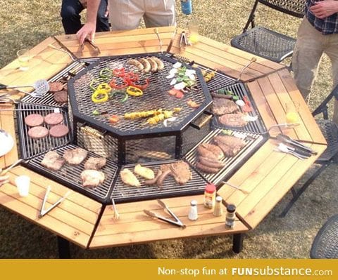 Family dinner grill-table
