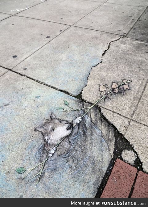 Chalk drawings on the street