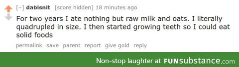Drinking milk only