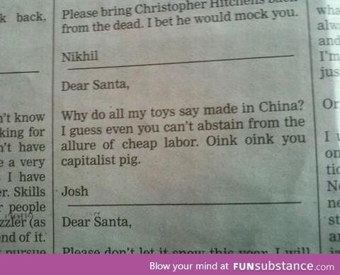 Note to Santa