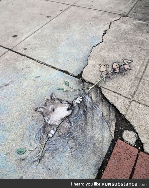 Street chalk drawings