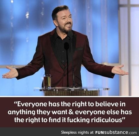 I love Ricky Gervais