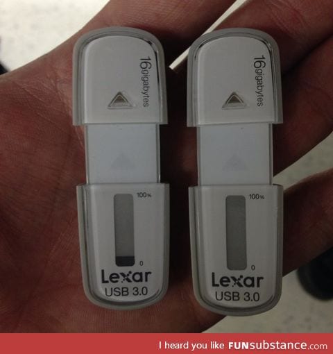 These USBs show how full they are