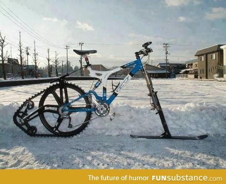 Bicycle snowmobil!