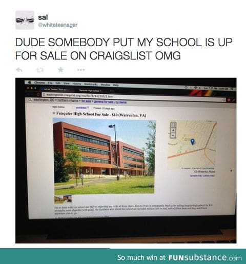 Someone posted my school on craigslist.