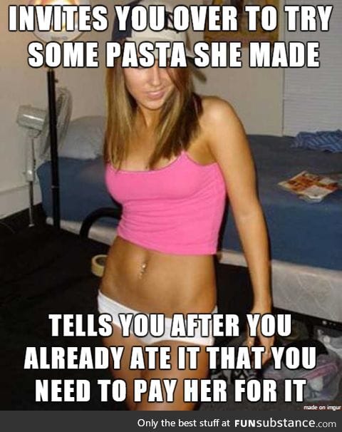 This happened to a friend of mine, and of all things to be that way about why pasta?