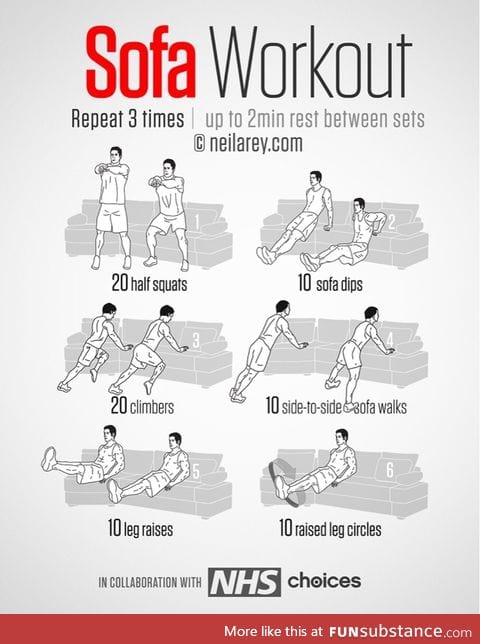 Easy workouts on the sofa