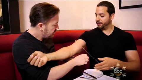 Ricky Gervais is freaked out by David Blaine