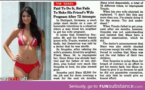 Man was paid $2,500 to conceive a child with his neighbour's beauty queen wife, but