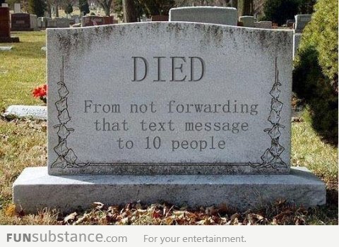 Death from not forwarding a message