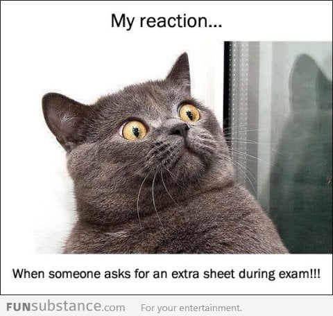 Every time during an exam...