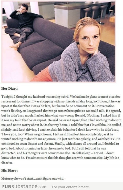 Men Vs Women - Today's Diary Entry