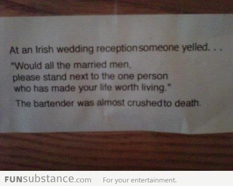 At an Irish Wedding..