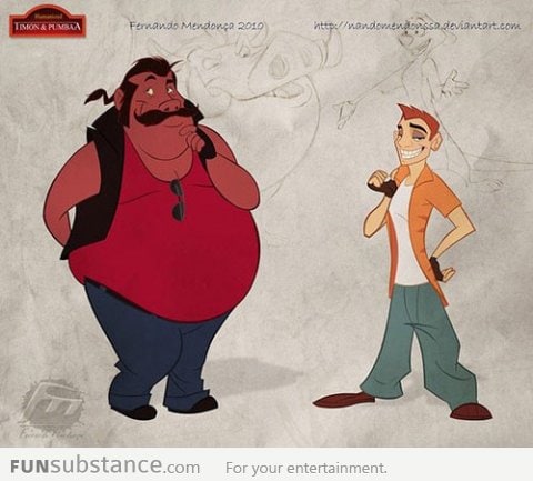 Humanized Timon and Pumbaa