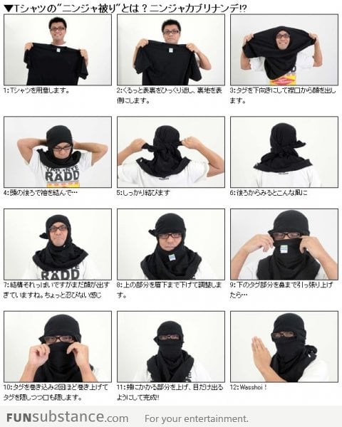 How to turn your t-shirt into a ninja mask