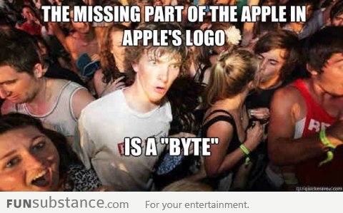 The missing part of the apple in Apple's logo