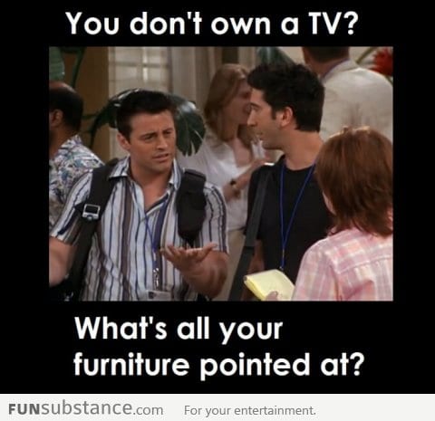 When I tell people I don't have a TV in my living room