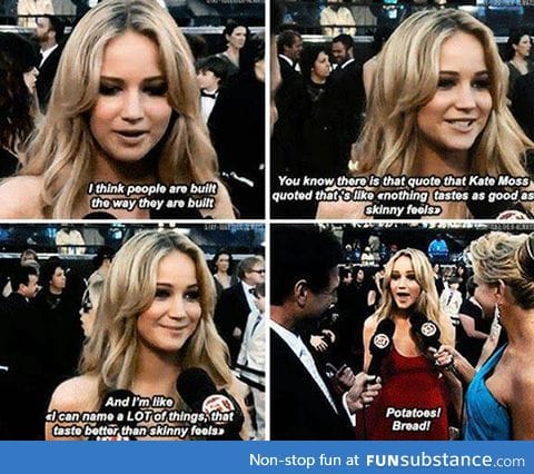 Jennifer Lawrence on what taste good