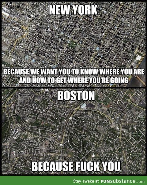 New York vs Boston road