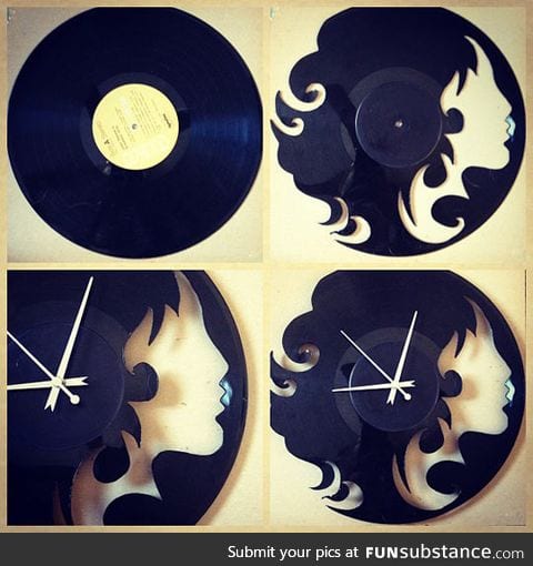 Clocks out of vinyl records