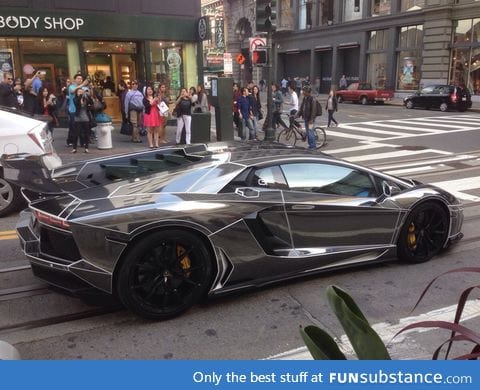 Black chrome "tron" lamborghini aventador