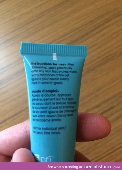 This was on a lotion they provide at a hotel