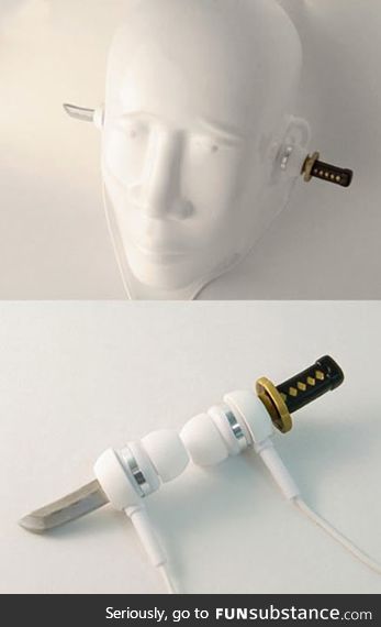 Samurai sword earphones