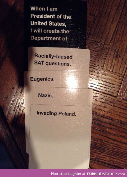 Cards against humanity really loves up to its name