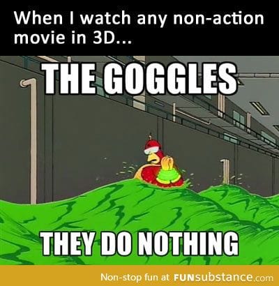 Watching a non-action 3D movie