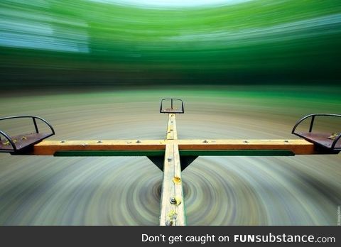 Long exposure of a merry-go-round