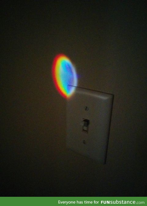 The peephole of my apartment door operates as a prism