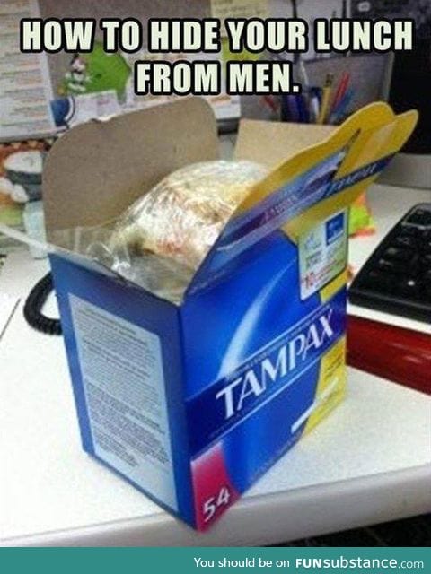 Hiding your lunch from men