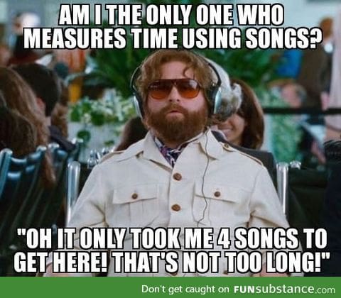 Measuring time with songs