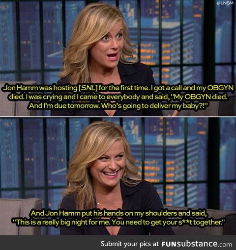 Jon Hamm's Response To Amy Poehler's Pregnancy Crisis