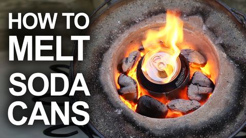 Melting cans with the mini metal foundry