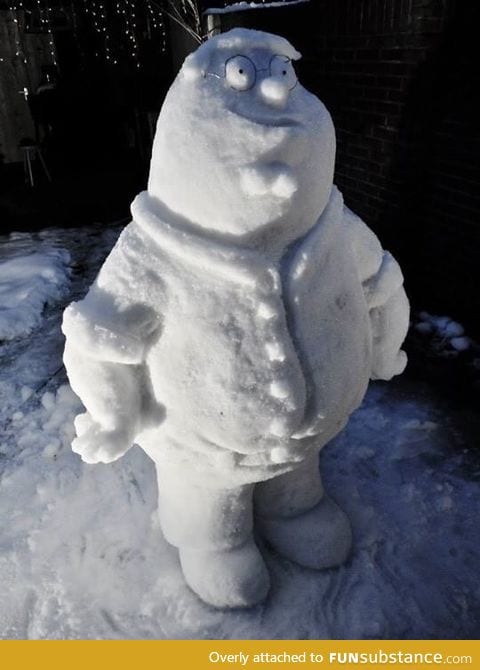 Buddy of mine just made peter out of snow