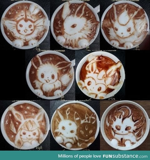 Pokemon latte art