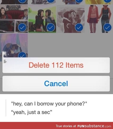 When you friends wants to see your phone but you are in a fandom