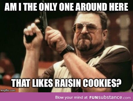 I fricken love raisins as much as I fricken love chocolate chips