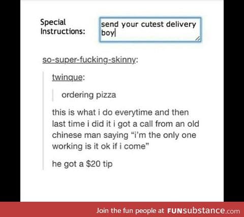 Send your cutest delivery boy