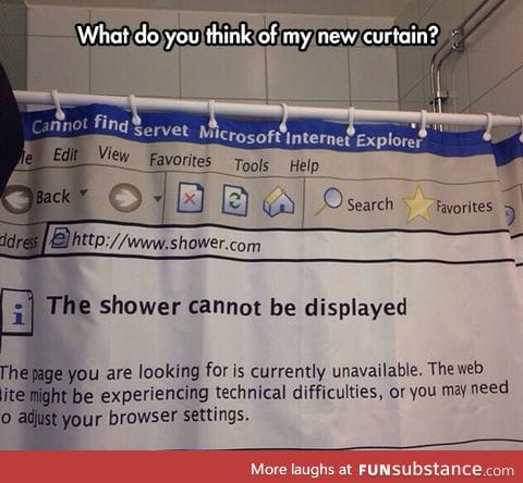 The shower cannot be displayed