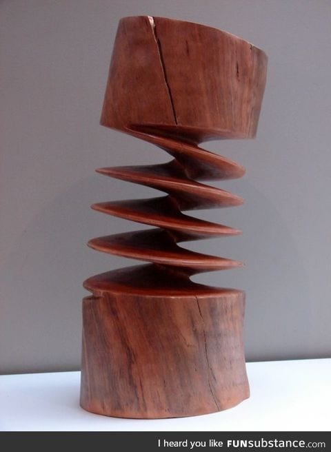 Carved wooden spiral