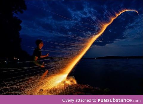 Long exposure of a bottle rocket