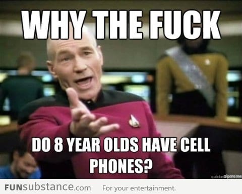 Whenever I see a kid using a mobile phone at school